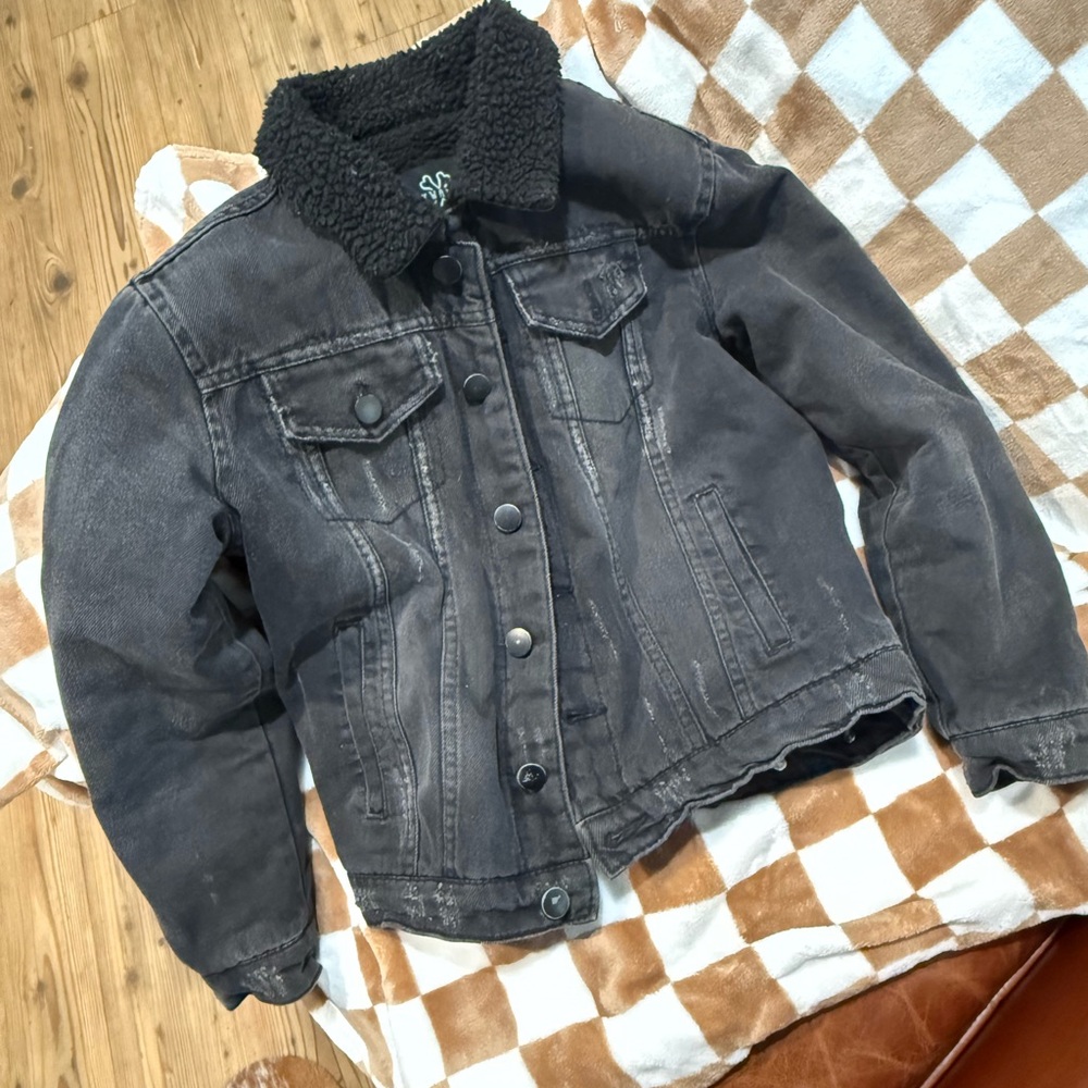 Cozy Black Denim Jacket for Kids
